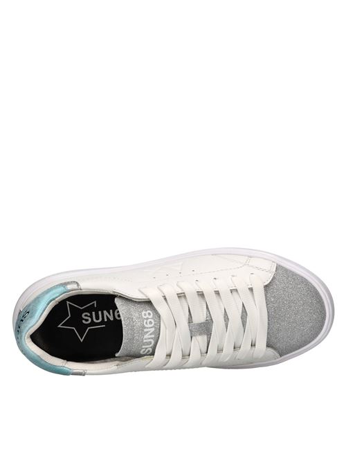 Sneakers in pelle e tessuto SUN68 | Z34226BIANCO-ARGENTO-AZZURRO