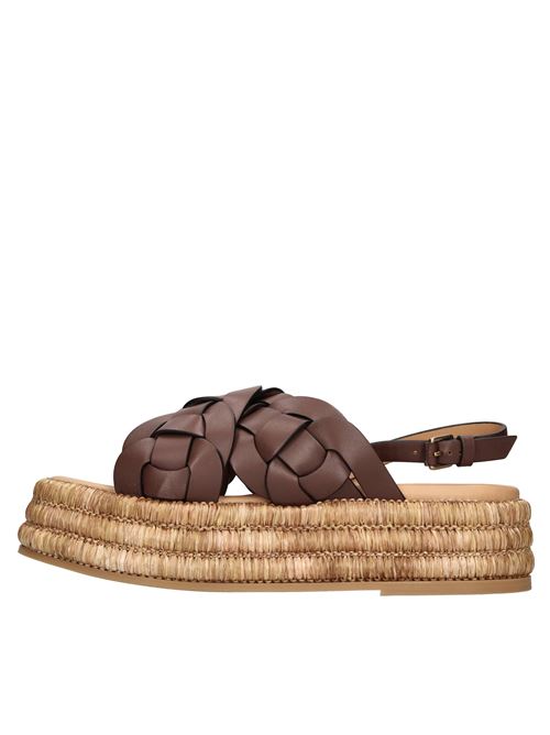 Sandali in pelle TOD'S | XXW72K0GS70MIDS202MOGANO