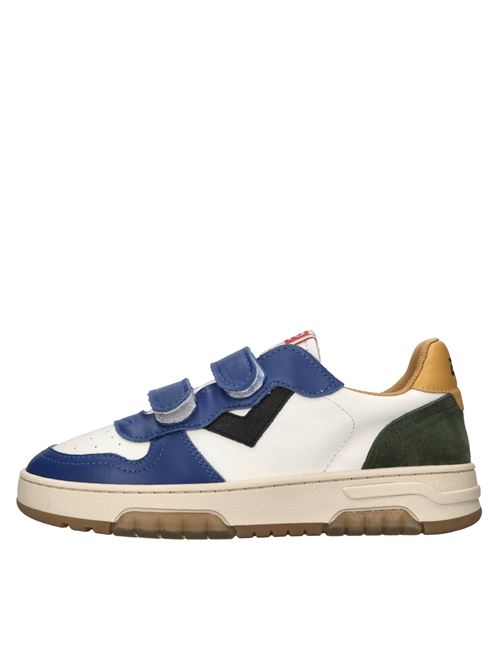 Sneakers in pelle 2B12 | BABYHYPER-M017BIANCO-BLU-NERO-GIALLO-VERDE