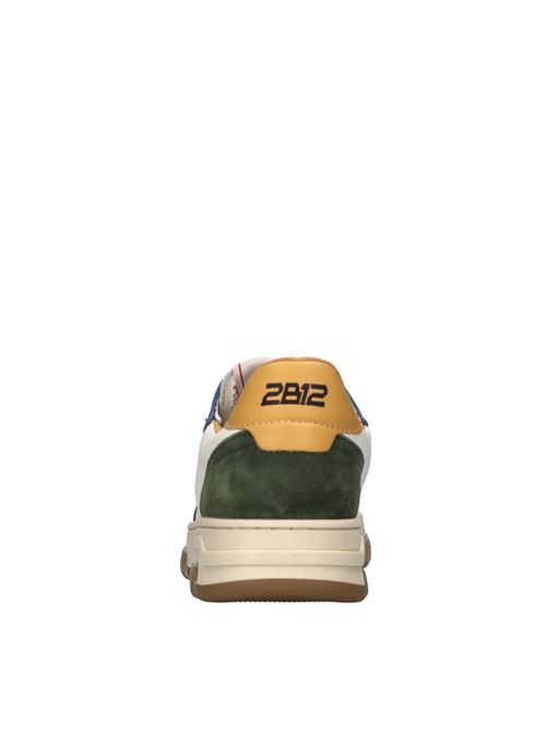 Sneakers in pelle 2B12 | BABYHYPER-M017BIANCO-BLU-NERO-GIALLO-VERDE