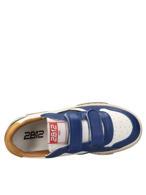 Sneakers in pelle 2B12 | BABYHYPER-M017BIANCO-BLU-NERO-GIALLO-VERDE