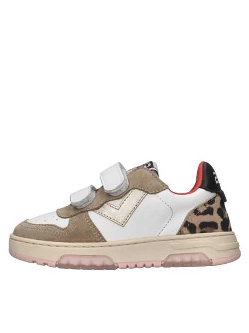 Sneakers in pelle e camoscio 2B12 | BABYHYPER-W014BIANCO-ORO.NERO-ZEBRA