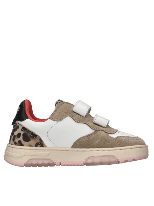 Sneakers in pelle e camoscio 2B12 | BABYHYPER-W014BIANCO-ORO.NERO-ZEBRA