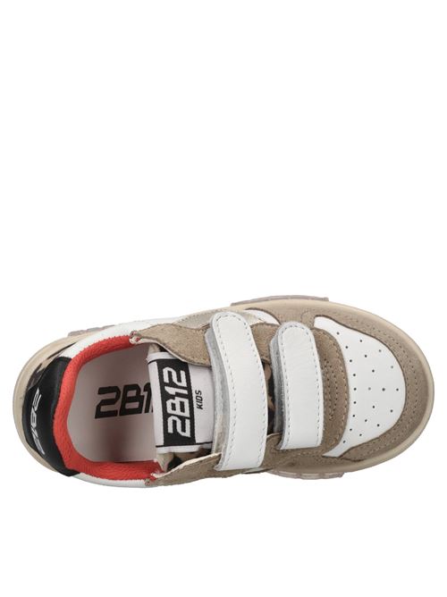 Sneakers in pelle e camoscio 2B12 | BABYHYPER-W014BIANCO-ORO.NERO-ZEBRA