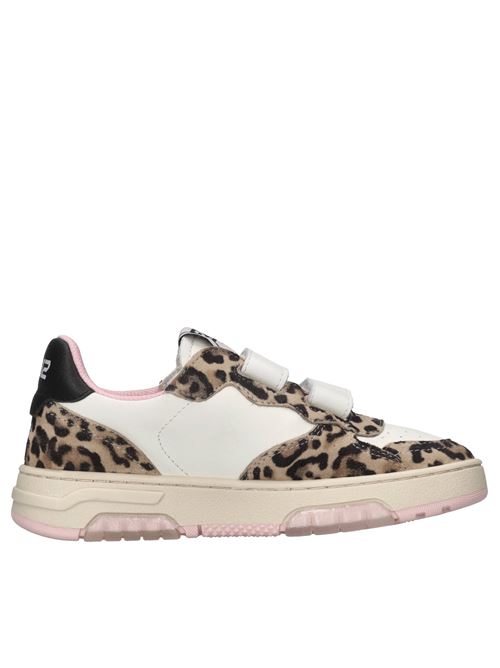 Sneakers in pelle 2B12 | BABYHYPER-WV021BIANCO-PLATINO-LEOPARDATO-NERO