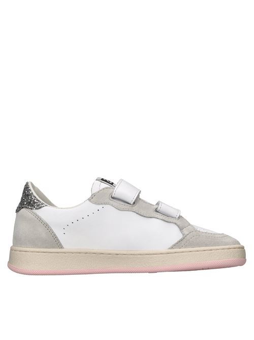 Sneakers in pelle camoscio e glitter 2B12 | BABY.PLAY-85BIANCO-ROSA-ARGENTO