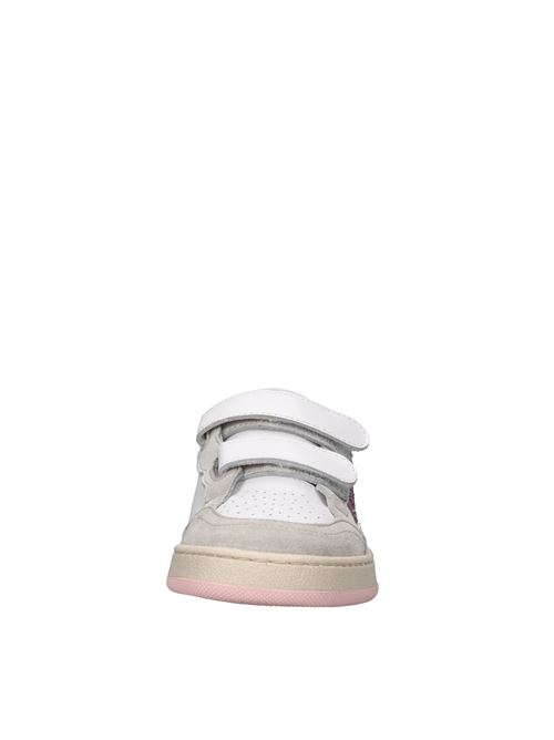 Sneakers in pelle camoscio e glitter 2B12 | BABY.PLAY-85BIANCO-ROSA-ARGENTO