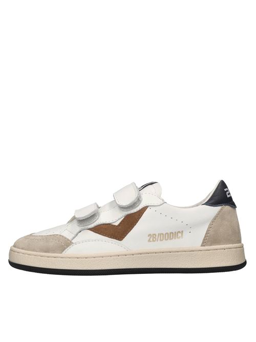Sneakers in pelle 2B12 | BABYPLAY-M100BIANCO-MARRONE-BLU