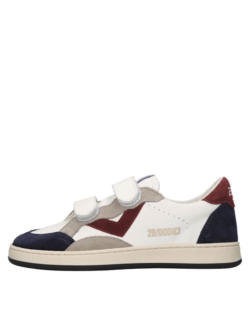 Sneakers in pelle e camoscio 2B12 | BABYPLAY-M90BIANCO-BLU-ROSSO