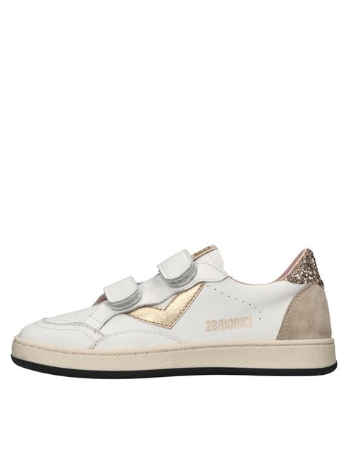 Sneakers in pelle e glitter 2B12 | BABYPLAY-W107BIANCO-ORO