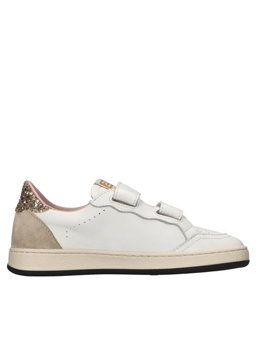 Sneakers in pelle e glitter 2B12 | BABYPLAY-W107BIANCO-ORO