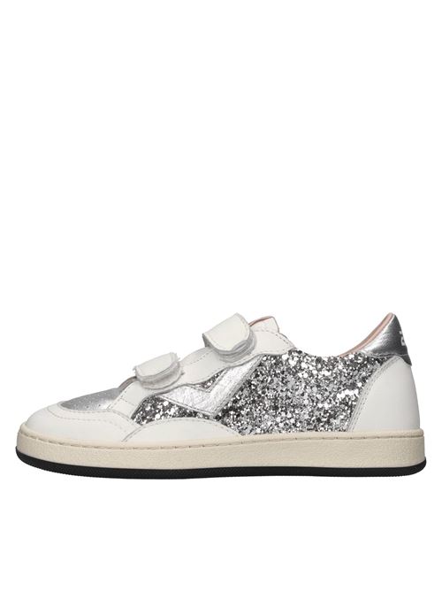 Sneakers in pelle e glitter 2B12 | BABYPLAY-W92BIANCO-ARGENTO