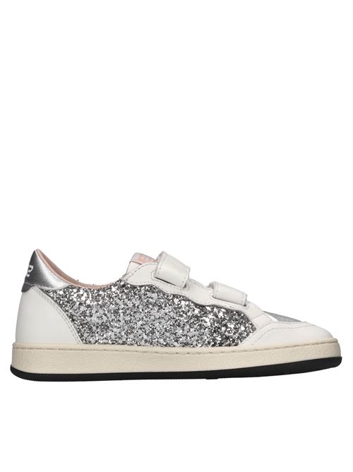 Sneakers in pelle e glitter 2B12 | BABYPLAY-W92BIANCO-ARGENTO