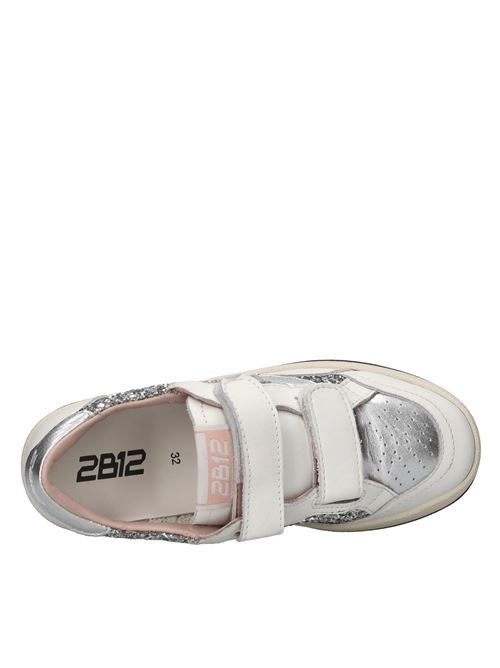 Sneakers in pelle e glitter 2B12 | BABYPLAY-W92BIANCO-ARGENTO