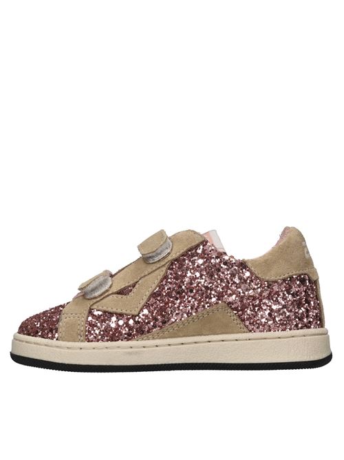 Sneakers in camoscio e glitter 2B12 | BABYSUPRIME-W77ROSA-MARRONE