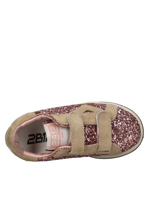 Sneakers in camoscio e glitter 2B12 | BABYSUPRIME-W77ROSA-MARRONE