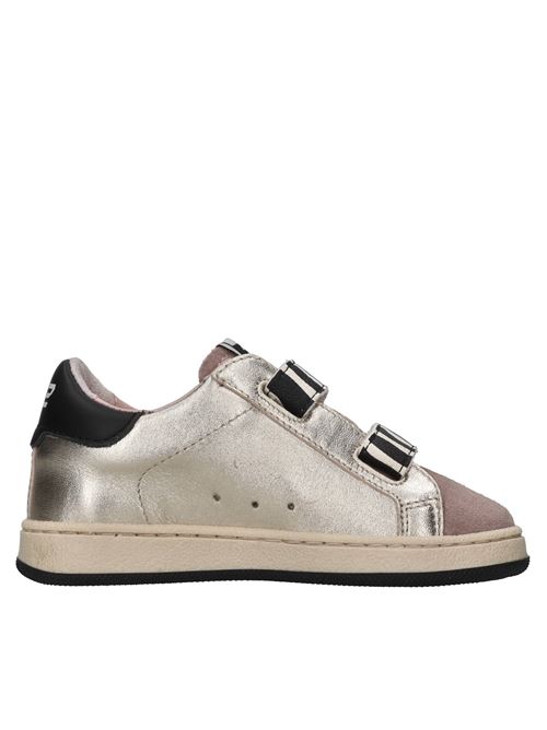 Sneakers in pelle camoscio e glitter 2B12 | BABYSUPRIME-W79PLATINO-ROSA-NERO