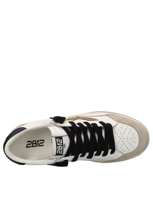 Sneakers in pelle ed ecopelle 2B12 | JRPLAY-M100BIANCO-MARRONE-BLU