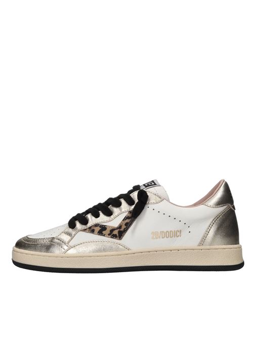 Sneakers in pelle ed ecopelle 2B12 | JRPLAY-W104BIANCO-PLATINO-LEOPARDATO