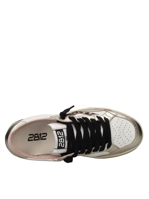 Sneakers in pelle ed ecopelle 2B12 | JRPLAY-W104BIANCO-PLATINO-LEOPARDATO