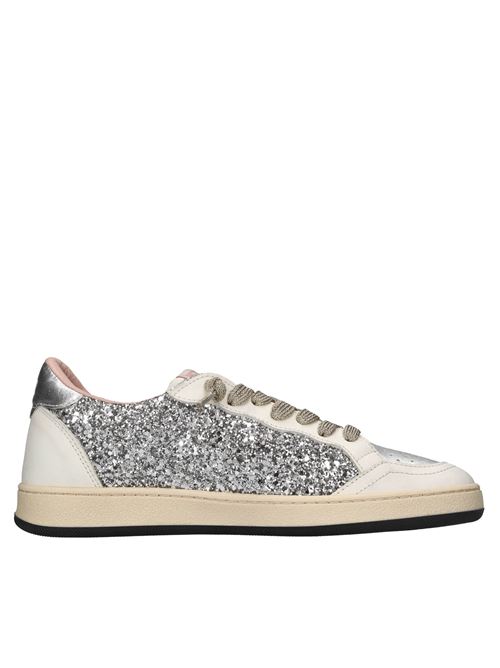 Sneakers in pelle e glitter 2B12 | JRPLAY-W92BIANCO-ARGENTO