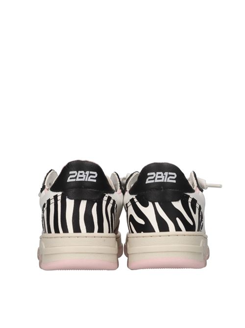 Sneakers in pelle ed ecopelle 2B12 | MINIHYPER-W015BIANCO-ROSA-ARGENTO-NERO-ZEBRA