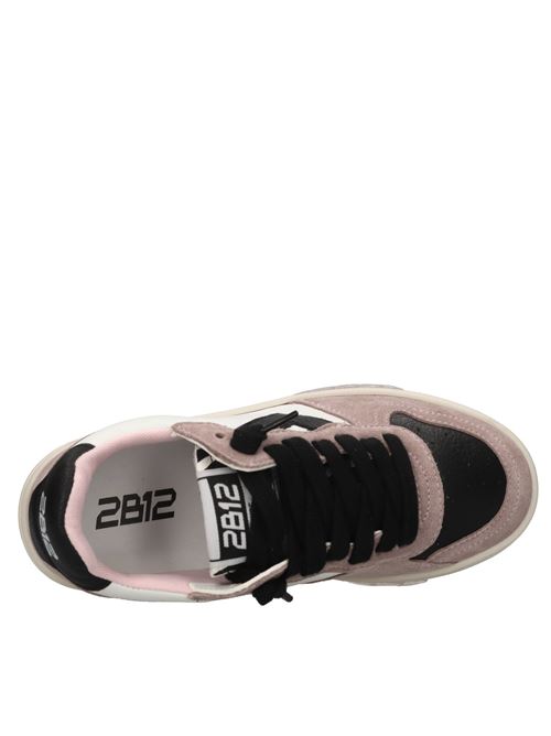 Sneakers in pelle e camoscio 2B12 | MINIHYPER-WL019ROSA-NERO-BIANCO