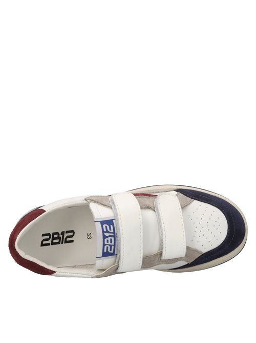 Sneakers in pelle e camoscio 2B12 | MINIPLAY-M90BIANCO-BLU-ROSSO