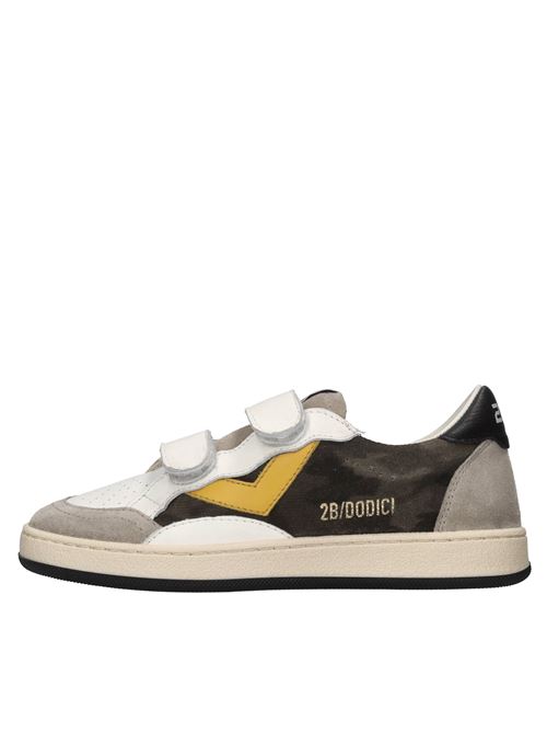 Sneakers in pelle e camoscio 2B12 | MINIPLAY-M94BIANCO-MIMETICO-GIALLO-NERO