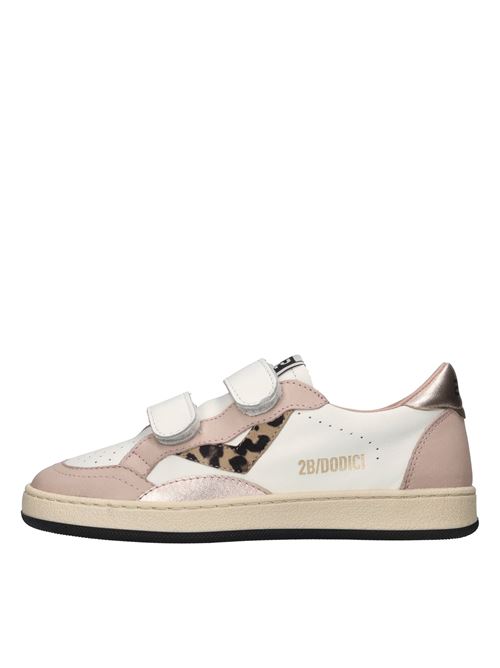 Sneakers in pelle 2B12 | MINIPLAY-W103BIANCO-ROSA
