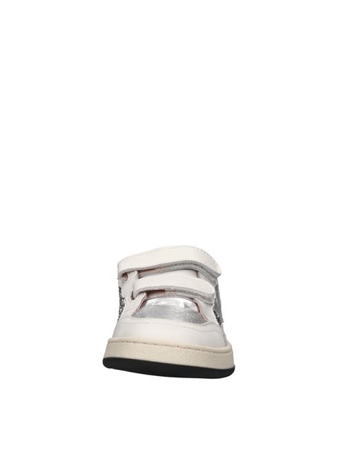 Sneakers in pelle e glitter 2B12 | MINIPLAY-W92BIANCO-ARGENTO