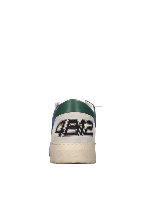 Sneakers in pelle e tessuto 4B12 | KYLE-U104BIANCO-BLU-GIALLO-VERDE