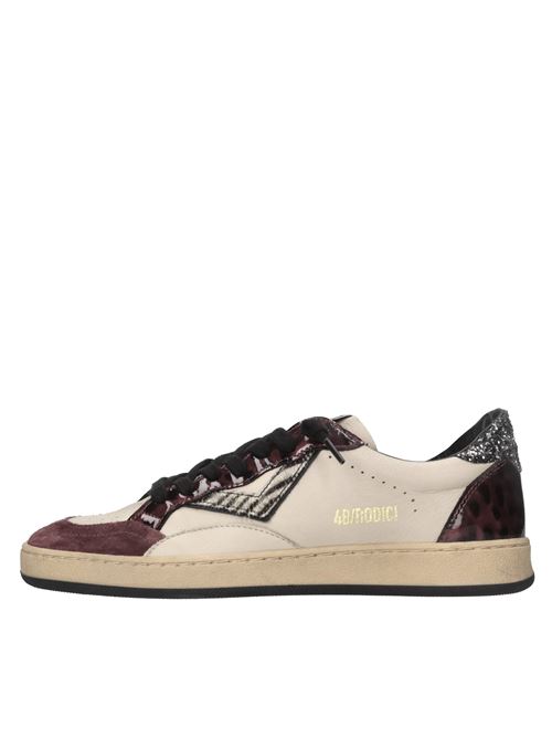 Sneakers in pelle e glitter 4B12 | PLAYNEW-D233BEIGE-BORDEAUX-NERO-ZEBRA