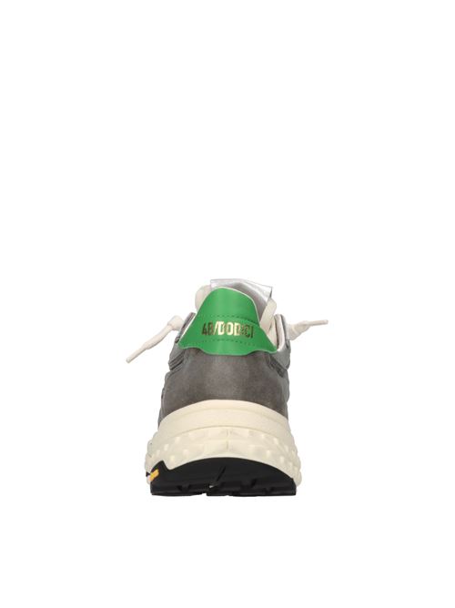 Sneakers in pelle e tessuto 4B12 | RACE-D03GRIGIO-VERDE-ARGENTO