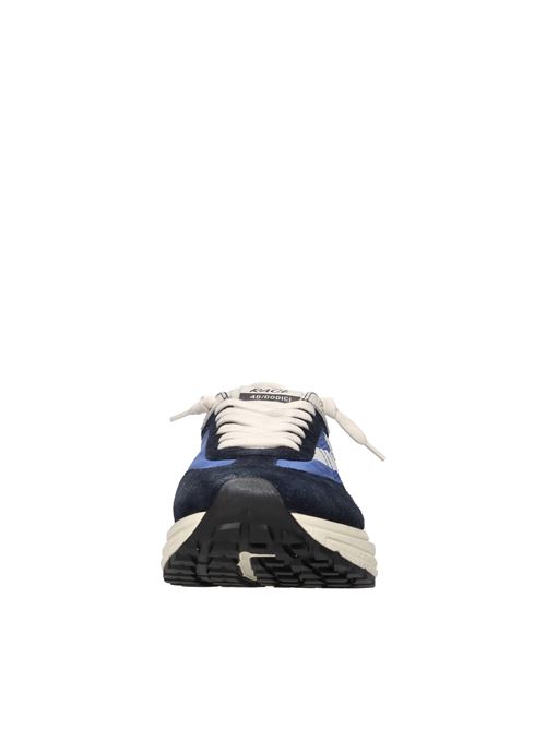 Sneakers in pelle e tessuto 4B12 | RACE-U08BLU-BIANCO