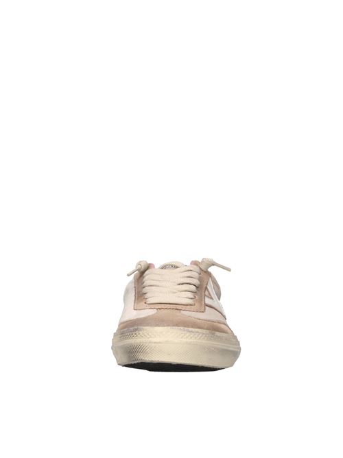 Sneakers in pelle e tessuto 4B12 | SPIKE-D13BEIGE-BIANCO