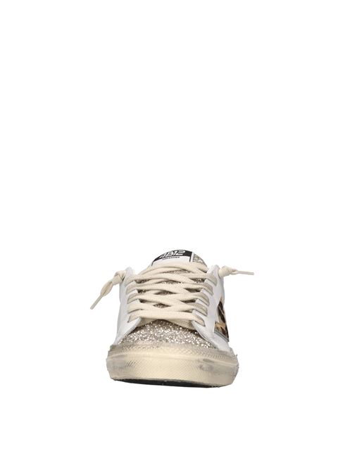 Sneakers in pelle e glitter 4B12 | SUPRIME-D322BIANCO-CHAMPAGNE-NERO-ZEBRA