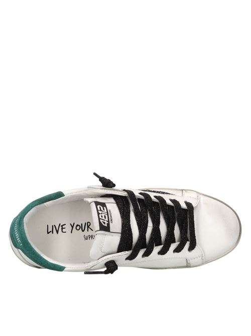 Sneakers in pelle e glitter 4B12 | SUPRIME-D325BIANCO-OCTANIO