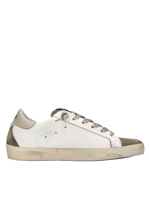 Sneakers in pelle e glitter 4B12 | SUPRIME-D333BIANCO-CREMA-ORO
