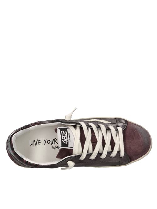 Sneakers in pelle 4B12 | SUPRIME-D336BORDEAUX-VIOLA