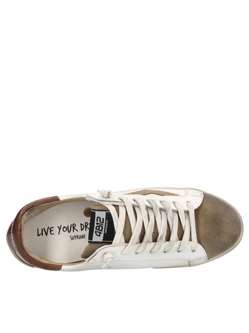 Sneakers in pelle 4B12 | SUPRIME-U210BIANCO-MARRONE-COGNAC