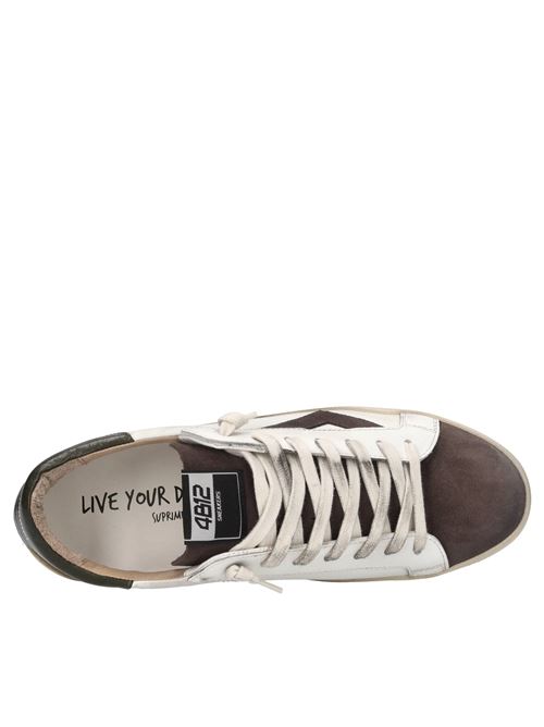 Sneakers in pelle 4B12 | SUPRIME-U211BIANCO-EBONY-VERDE