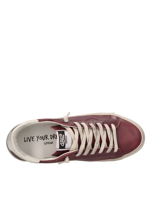 Sneakers in pelle 4B12 | SUPRIME-U212WINE-BIANCO