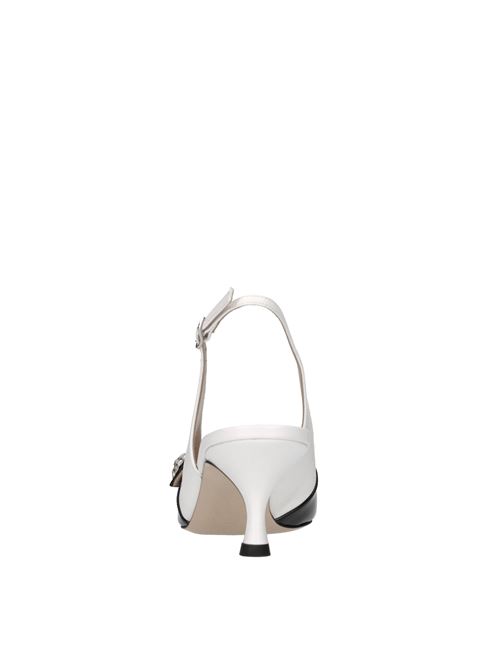 Décolleté slingback in pelle e vernice CASADEI | 1G639J0501BIANCO-NERO