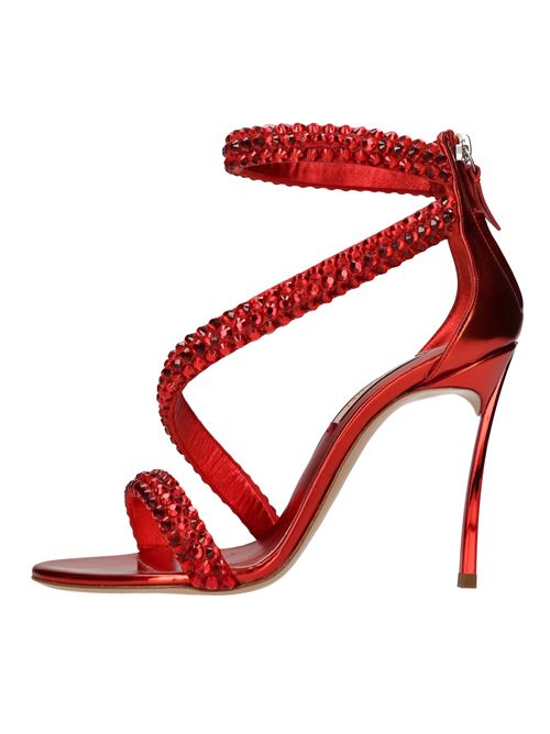 Sandali Blade Interstellar in tessuto specchiato con strass CASADEI | 1L280Y100MLIPSTICK