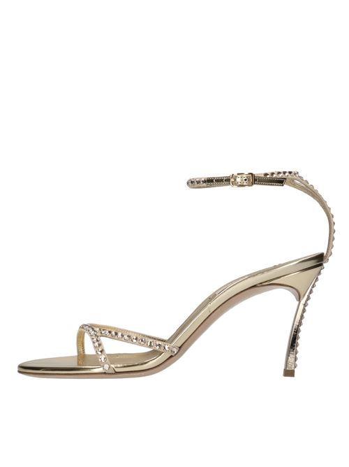 Sandali blade in camoscio e strass. CASADEI | 1L284Y080MPLATINO