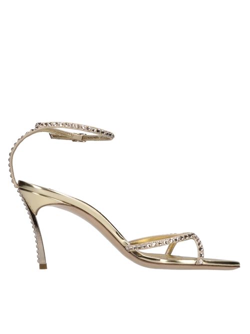 Sandali blade in camoscio e strass. CASADEI | 1L284Y080MPLATINO
