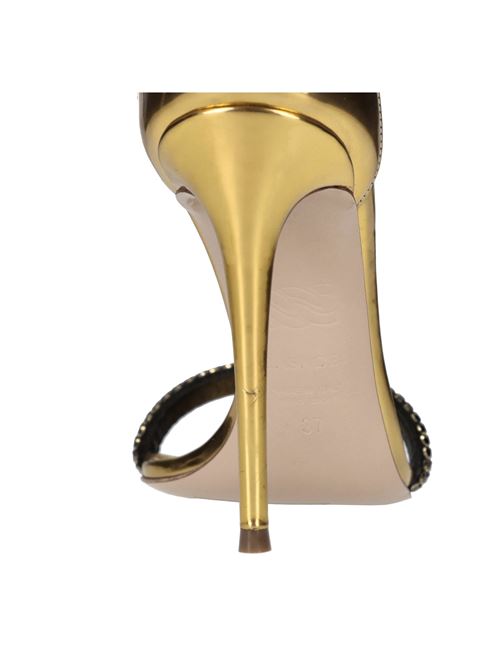 Sandali Olimpo in tessuto specchiato e strass. CASADEI | 1L318J1001ORO