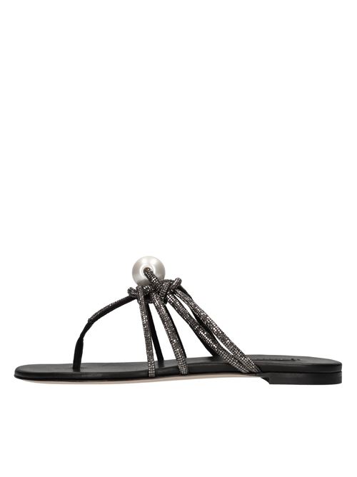 Sandali flat Labuan in pelle e microstrass CASADEI | 1N231J0101NERO