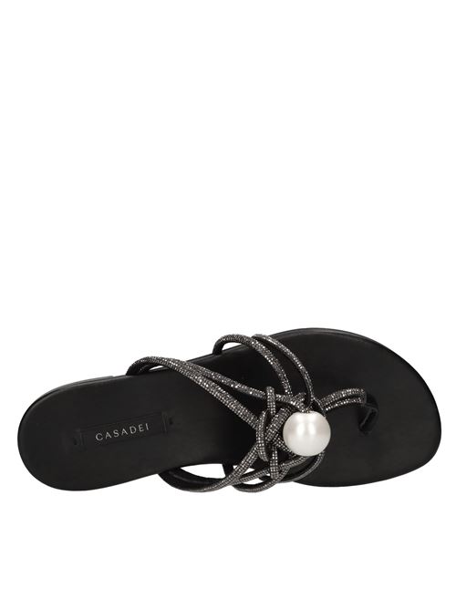 Sandali flat Labuan in pelle e microstrass CASADEI | 1N231J0101NERO